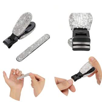 1 Set Rhinestone Nail Clipper For Manicure & Pedicure, Durable & Sharp Nail Clipper And Nail File