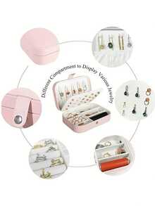 PU Jewelry Storage Box, Travel Jewelry Box, Portable Jewelry Storage Box, Large Capacity Jewelry Storage Box,Multifunctional Double Layer Jewelry Storage Box, Dressing Table Storage Box, Waterproof Large Capacity ,Simple Travel And Home Jewelry Box, Suitable For Necklaces, Earrings, Rings, Bracelets, Portable Travel Jewelry Storage Box, Valentine's Day Gift, Wedding Gift.
