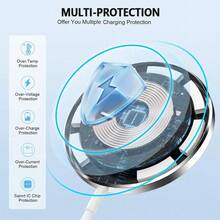 Bộ sạc không dây từ tính 15W, đế sạc nhanh tương thích với iPhone 17 Pro Max/17 Pro/17 Air/17/16/15/14/13/12/11/XS/XR/8/7/6 Series - trắng - Xem 4
