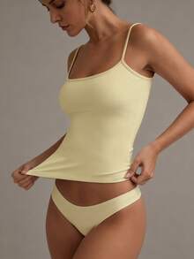 XLLAIS Sexy Backless Women's Camisole Elastic Casual Spaghetti Strap Top