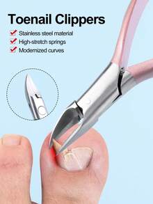 YUANDU 1pc Stainless Steel Nail Clipper, High Quality Nail Trimmer, Cuticle Nipper, Foot Nail Scissors, Manicure Tool For Women - Multicolor - View 2