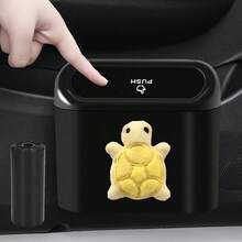 Creative Car Cute Plush Turtle Trash Can, Car Storage Bucket, Front Car Hanging Car Storage Garbage Bag, Car Supplies