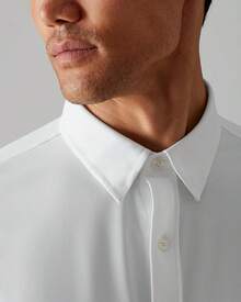 Men's Commuter Shirt, Performance Dress Shirts For Men, Machine Washable, Wrinkle Resistant, Slim Fit Button Down Shirthalloween - Bright White - View 10