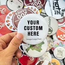 Customized Photo Or Text Badge/Button Badge, Create Your Own Design Pin Badge, Personalized Badge, Personalized Metal Badge, Suitable For Weddings, Parties, Gifts, Christmas Gifts - Multicolor - View 3