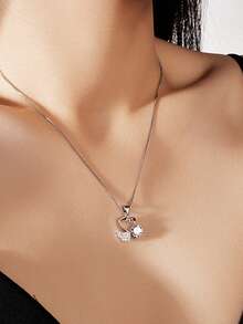 1pc Exquisite Women's Jewelry S925 Silver Moissanite 1CT Swan Necklace, Beautiful Necklace, Party Gift, Engagement Gift, Bridal Jewelry