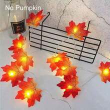 1Pack Artificial Fall Garland With Lights Fall Decorations For Home Maples Leafed Fall Lights Wall Hing Autumu Harvest Thanksgiving Halloween Christmas Decor Indoor Outdoor Home Party Decor Home Decor Halloween Decor Room Decor
