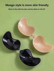 2/4 对隐形无肩带文胸 - 聚拢型粘性硅胶文胸罩杯，可重复使用女士露背提升胸围，透气亲肤面料升级 - 彩色 - 查看 5