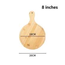 1pc 6/7/8/9/10 Inch Bamboo Wooden Pizza Board Round With Handle Pizza Baking Tray Pizza Stone Cutting Board Platter Kitchen Cake Bakeware Tools