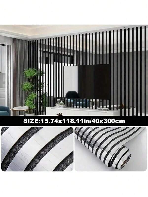 1 Roll Meoky 40*300cm Thick Large Roll, Self-Adhesive 3D Grid Wallpaper, Peel & Stick, Vinyl PVC Material, Mirror Reflective Texture, Suitable For TV Background, Sofa Background, Entrance Background, Living Room Bedroom Wall Decoration, Home Decoration Art, Easy Operation, One Person Can Easily Complete