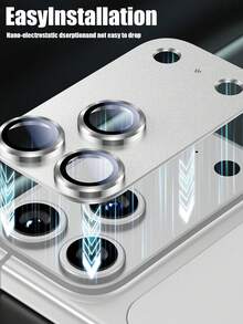 2 piezas Protector de lente de cámara, color plateado, calidad HD, anti-arañazos, anti-caídas, compatible con Apple 11/12/13/14/15/16/16 Plus/16 Pro/16 Pro Max/17/17 Air/17 Pro/17 Pro Max Series - Plateado - Ver 6
