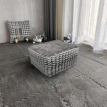 Alfombra entrelazada de espuma EVA suave, esponjosa, alfombra protectora para piso, tapete de ejercicio para niños, habitación de los niños, sala de casa, recámara, 12 piezas, color negro - gris - Ver 2