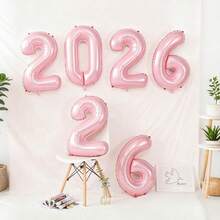 4pcs/Set 40-Inch 2026 Foil Number Balloons, Available In Multiple Colors, Suitable For New Year Decoration, 2026 New Year Decoration, 2026 New Year's Eve Party Supplies, Holiday Decoration - Multicolor - View 4