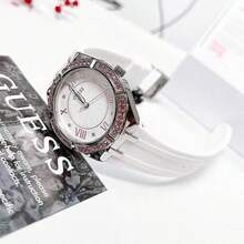 Guess Ceas de damă GUESS cu cuarț, carcasă din oțel inoxidabil, stil business, potrivit pentru prieteni și familie, GW0032L1, GW0034L5