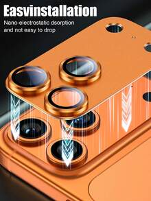 2pcs Camera Lens Protector, Orange (Original Color), HD Quality, Anti-Drop, Anti-Scratch, Compatible With Apple 17 Pro/17 Pro Max - Orange - View 7