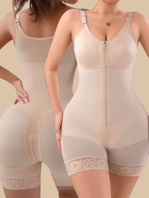 1 بدلة تشكيل القوام قابلة للتعديل، بدلة تشكيل القوام للتحكم في البطن، مع سحاب في الوسط لرفع الشكل، بدلة تشكيل القوام الداخلية قابلة للتنفس ومريحة، مناسبة للنساء للارتداء اليومي أو التمارين في مختلف المناسبات