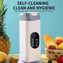 USB Rechargeable Portable Blender And Juicer - Easy To Clean, 7.4V Perfect For Smoothies, Milkshakes And Fresh Fruit Drinks - 13oz To 14.2oz Capacity, With Digital Display Multi-Mode, Stainless Steel Blades - Ideal For Home, Office, Travel, Mini Smoothie Blender Keeps Ice For 5 Hours, Baby Food Blender