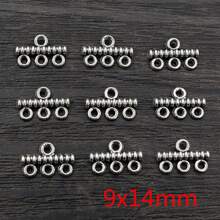 30pcs Antique Silver Plated Vintage Bar Rectangle Retro Connector Charm Pendant DIY Necklace Jewelry Findings Accessories - Antique Silver - View 5