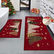 Capacho antiderrapante com padrão de árvore de Natal, capacho antiderrapante de superfibra, adequado para decoração de festas de fim de ano, cozinha, banheiro, sala de jantar, quarto, pode ser dado como presente de Natal