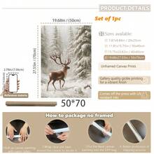 1 件，帆布墙画，带框墙面装饰，复古圣诞老人和圣诞树艺术品，非常适合客厅、卧室或入口处的节日墙面装饰，节日礼物创意，冬季装饰，圣诞节家居装饰，圣诞节