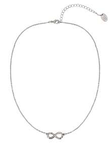 Eternal Love Condensed! The Silver Diamond - Inlaid Infinity Symbol Necklace Blooms With Romance In The Rose Gift Box.