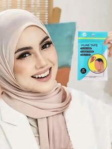 1pack Hijab Tape, Invisible Anti-Slip Adhesive Tape For Headscarf Fashionable Brooch