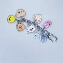 2D Flat - 1 Piece 2D Flat Keychain Acrylic Keychain, Cartoon Character Pendant Backpack Accessory, Colorful Gift For SKZ Fans, Christmas Gift - Kiểu 1 - Xem 5