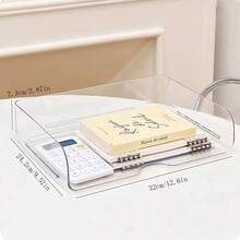 1pc Transparent Desktop File Organizer Rack, Acrylic A4 Paper Storage Box, Office Supplies Holder