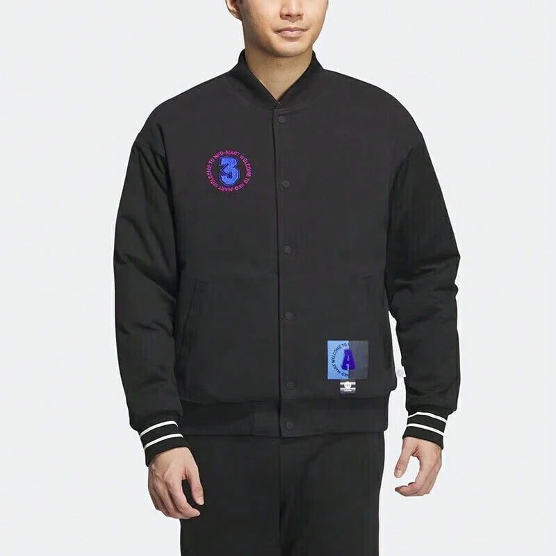 Adidas Unisex Sportswear/Baseball Jacket/Casual Stand-Collar Jacket/Top - Black - View 1