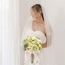 Artificial White Green Dahlias Combo Box Set, Silk Flower For DIY Wedding Bouquets Centerpieces Arrangements Baby Shower Party Home Decorations - 白綠色 - 查看 2