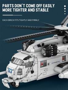 Reobrix No.33037 Ch-53e Helicopter Building Block Set, Cool Tail Wing Body, Airplane Assembly Building Block Toy, Multifunctional Assembly Toy Model, Christmas & Halloween Decoration, Suitable As Gifts For Birthday Christmas, Halloween, Thanksgiving, New Year(2192pcs). - Xám - Xem 7