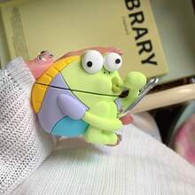 1个比基尼海滩趣味小鱼蓝牙耳机保护套，兼容Pro3（附赠随机款式挂钩），可爱卡通防震苹果耳机保护套，兼容1/2/3/4/Pro/Pro2蓝牙耳机 - 彩色 - 查看 6