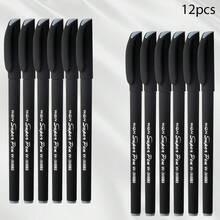 WUQIANNIAN 3/6 Piezas Bolígrafo de gel negro mate de 0,3 mm con núcleo de tinta negra, adecuado para escritura diaria, firma, oficina, negocio, para la temporada de vuelta al colegio.