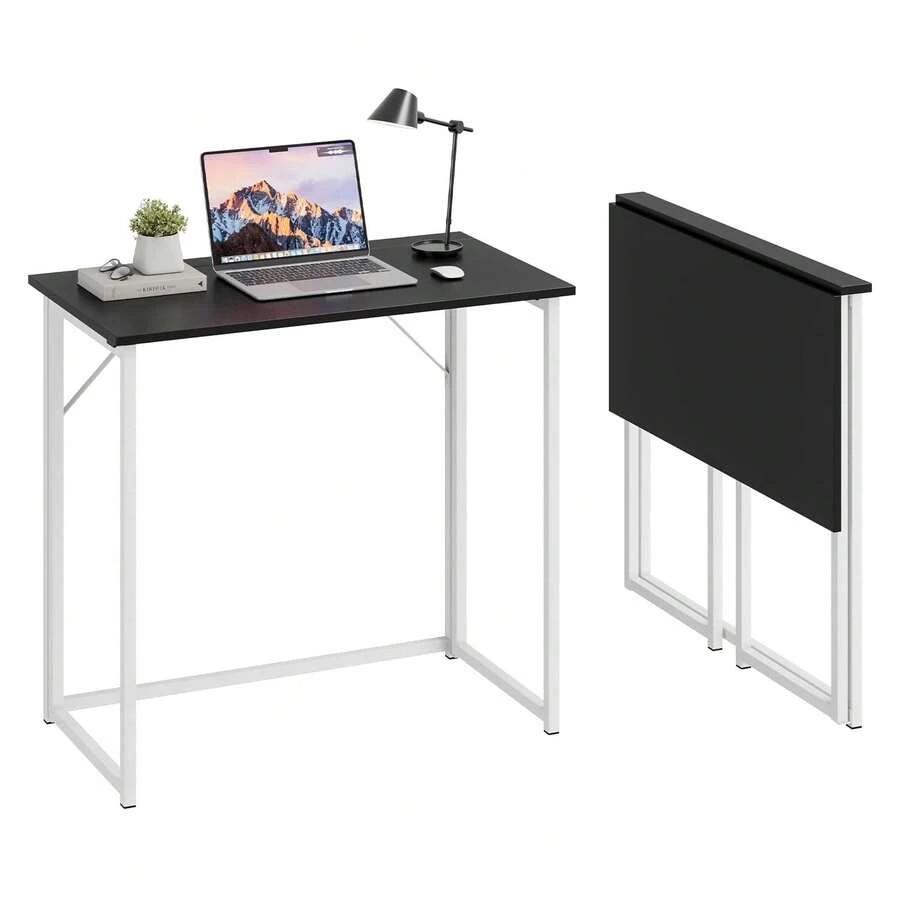Dripex Folding Desk Foldable Small Computer Desk Writing Table For Small Place Easy Assembly, Black - Black - View 1