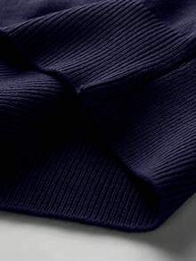 GRDR Men's Solid Color V-Neck Elegant Fashion Knitted Vest, Autumn/Winter - Navy Blue - View 6