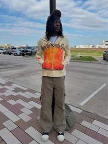 Men's Street Casual Hoodie Printed With Rhinestones, Long Sleeved Pullover Hoodie, Retro Jacket, Street Y2k - trắng - Xem 10