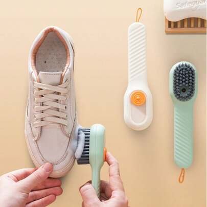 1PC Automatic Liquid Soap Dispenser Cleaning Brush - Kitchen Laundry Scrub Brush With Soap Dispenser - Multifunction Shoe Brush,Soap Dispenser Shoe Brush, Sports Shoe Brush, Multi-Function Shoe Brush With Soap Dispenser, Long Handle Shoe Brush, Carpet And Kids Toy - Travel-Friendly Design