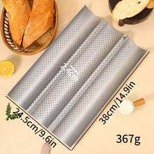 PIQIUQIU Baguette Bandeja para hornear baguette 38 x 245 cm - gris - Ver 3