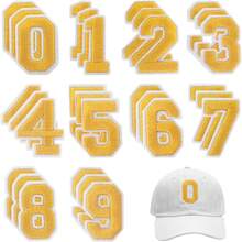 FR 30 Pcs Iron On Numbers Patches, Varsity Numbers 0-9 Applique Clothes, Dress, Hat, Jeans, Accessories/Yellow - Màu tím - Xem 1