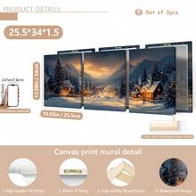 3 Stück/Set Leinwandkunst-Kollektion Schneeberg-Dorf, hochauflösende Drucke, geeignet für Heim-Dekoration, Zimmer-Dekoration, Schlafzimmer-Dekoration, Wohnzimmer-Dekoration, Badezimmer-Dekoration, Wanddekoration, wahlweise mit Rahmen - Verschiedenfarbig - Übersicht 20