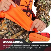 Blaze Orange Camo Hunting Vest, Lightweight, Zipper Closurehalloween - 4X-大號 - 查看 9