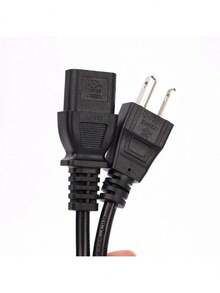 Cable de Corriente CPU Trifásico Para PC Alimentación de Monitor, Computadora, Impresora - Negro - Ver 6
