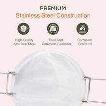 1 bolsa de filtro de cono reutilizable de 10 pulgadas para frer aceite u2013 con bolsa de filtro de aceite de freidora, soporte de filtro de aceite de cocina, soporte de filtro de cono de jarabe de arce - Blanco - Ver 4