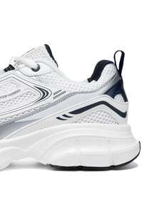 baasploa Women's Thick Sole Sports Shoes, Mesh Running Shoes, Thick Increase Height Sports Shoes, Lightweight Casual Shoes, Retro Shoes, Shock Absorbing Non-Slip Wear-Resistant Soft Bottom Walking Shoes, Fashion Versatile Running Training Shoes, Thick Sole Sports Shoes, Retro Patchwork - 白色 - 查看 7