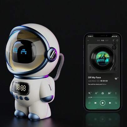 Altavoz inalámbrico/Bluetooth de retro Astronauta - Sonido HD de 6W, 5.1 inalámbrico de 15M, batería de 1800Mah, diseño resistente a golpes ABS+PC para fiestas/ viajes/hogar/oficina/fiesta,Regalo perfecto para amigos