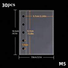 10/20/30pcs/Bag M5/A6/A7 Clear Loose Leaf Protector Sleeves, Plastic Protective Covers, Portable Sticker Notebook, Binder Refill Pages, High Quality PP Material, Acid-Free & PVC-Free, Storage, High Transparency, Suitable For Storing K-Pop Photo Cards, Photos, Documents, Banknotes, Coins, Jewelry And Various Small Items