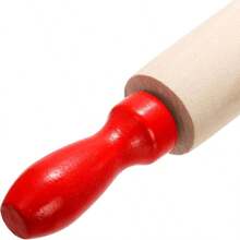Juego de 12 rodillos para manualidades, rodillo de masa de madera de 8 pulgadas con rojo, rodillo de masa pequeo para fondant, pastelera, pizza y juego imaginativo - Madera - Ver 4