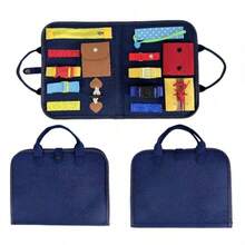 忙碌板玩具，感官色彩纹理书，寓教于乐的学习玩具，包含生活技能、字母、数字、形状、颜色、动物、天气主题——送给女孩的礼物，汽车飞机旅行玩具 - 彩色 - 查看 11