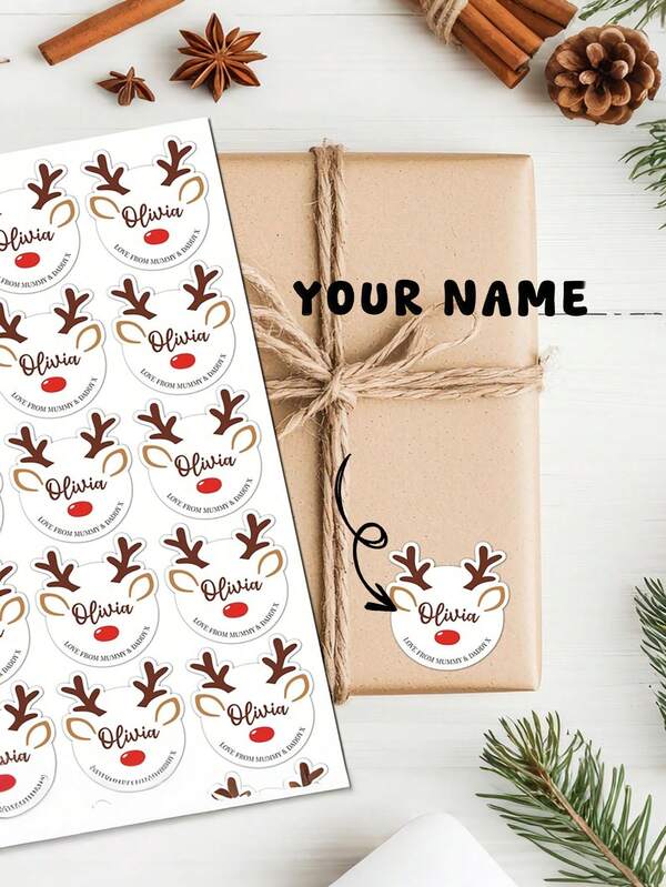 Personalisierte Segenssticker, Weihnachtsgeschenk-Sticker, Memo-Sticker für Eltern, Freunde, Kinder, Weihnachtsgeschenke, Kuchenboxen, Geschenktüten