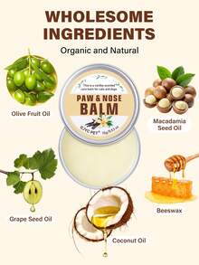 PETSIN Natural Vanilla Dog Paw Balm - 0.53 OZ, Protects Paws From Hot Pavement, Moisturizes Dry, Cracked Paws & Noses, Vanilla-Scented Cream Butter For Cats & Dogs