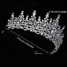 Heatunk Silver Wedding Crystal Tiara And Crown Set Elegant Headpieces For Women Bride Royal Queen Ideal For Quinceanera Birthday Prom Pageant
